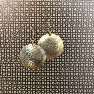 3/$12 pounded silver dangle earrings